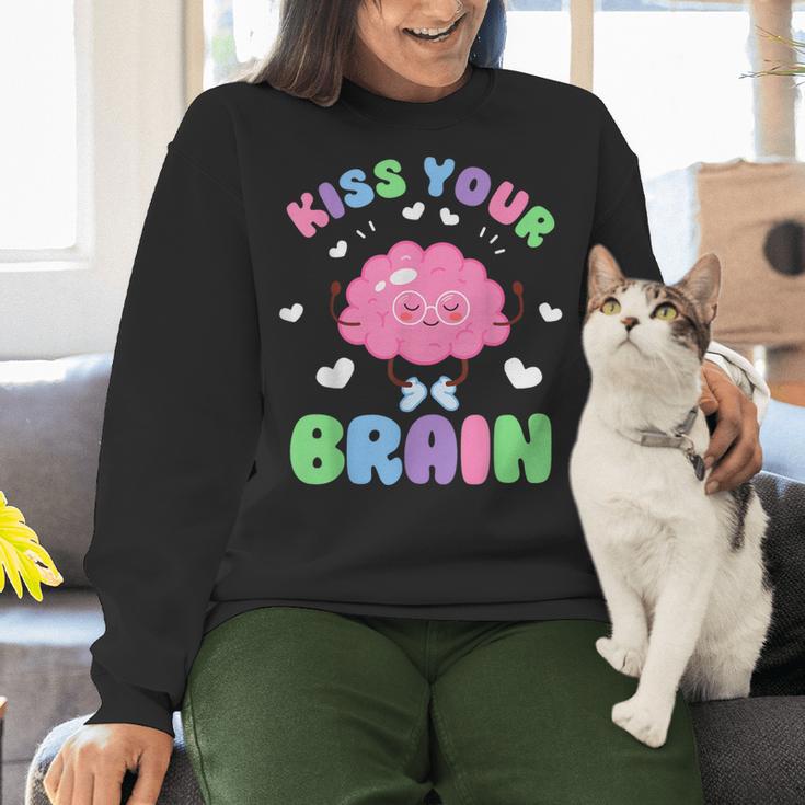 Back To School Kiss Your Brain Cute Teacher Appreciation Women Crewneck Sweatshirt, gift for family, gift for coworker Back To School Kiss Your Brain Cute Teacher Appreciation Women Crewneck Sweatshirt, gift for family, gift for coworker
