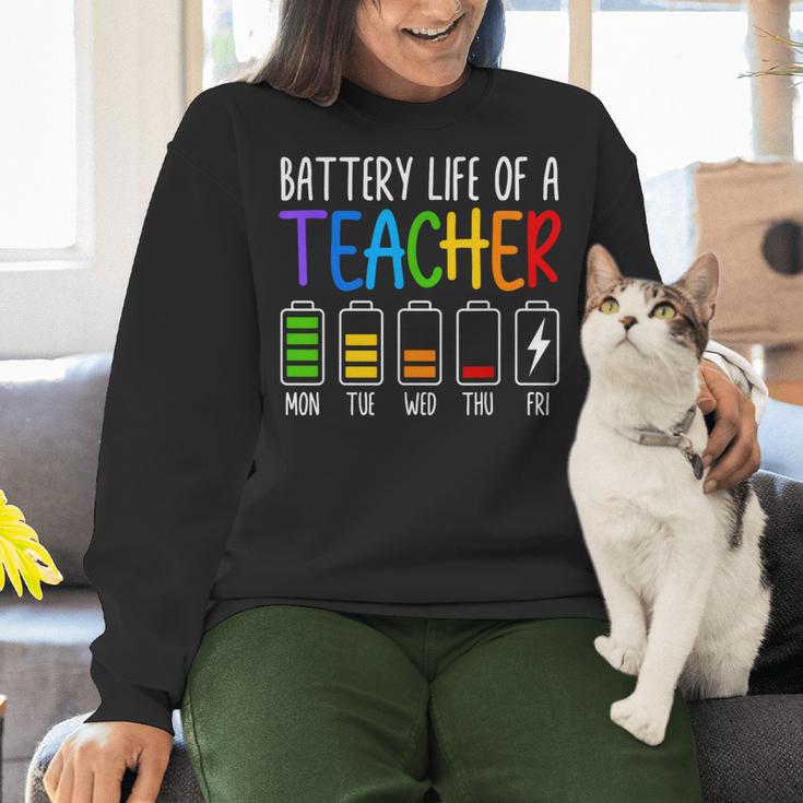 Battery Life Of A Teacher School Teacher Appreciation Women Crewneck Sweatshirt, gift for family, gift for coworker Battery Life Of A Teacher School Teacher Appreciation Women Crewneck Sweatshirt, gift for family, gift for coworker