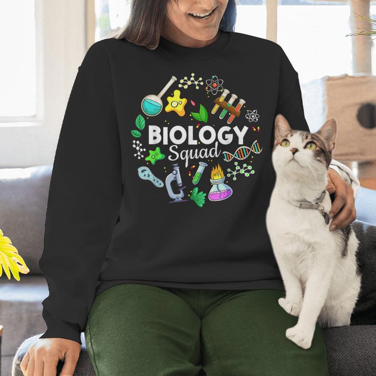 Biology Squad Science Teacher Student Biologist Women Crewneck Sweatshirt, Science Teacher Sweatshirts, gift for family, gift for coworker
