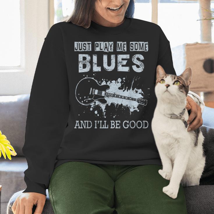 Blues Music Band Lover Vintage Guitar Teacher Blues Women Crewneck Sweatshirt, gift for family, gift for coworker