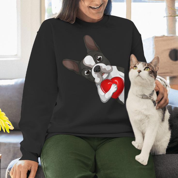 Boston Terrier Bostie Dog Kids Women Girls Women Crewneck Sweatshirt, gift for family, gift for coworker