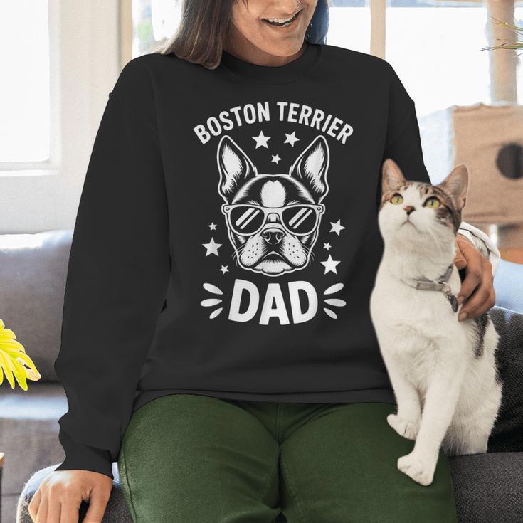 Boston Terrier Dad Boston Terrier Women Crewneck Sweatshirt, Boston Terrier Dad Sweatshirts, gift for family, gift for coworker