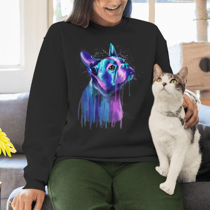 Boston Terrier Dog For a Boston Terrier Mom Women Crewneck Sweatshirt, Boston Terrier Mom Sweatshirts, gift for family, gift for coworker