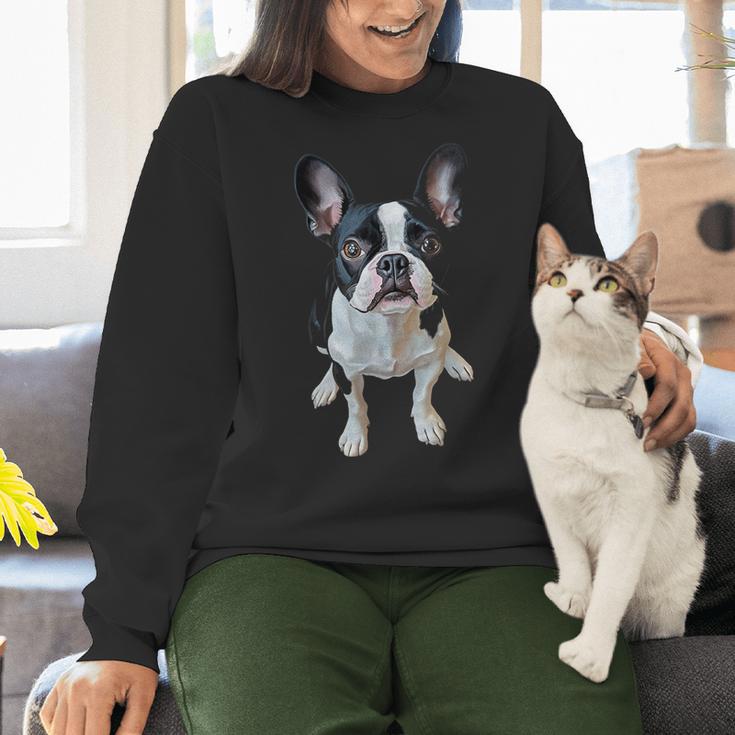 Boston Terrier Dog Motif Pet Art Boston Terrier Men Women Kids Women Crewneck Sweatshirt, gift for family, gift for coworker