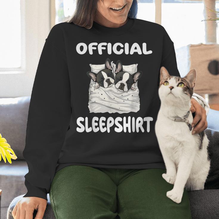 Boston Terrier Dog Official Sleepshirt Pajamas Nightgown For Men Women Girls Kids Women Crewneck Sweatshirt, gift for family, gift for coworker