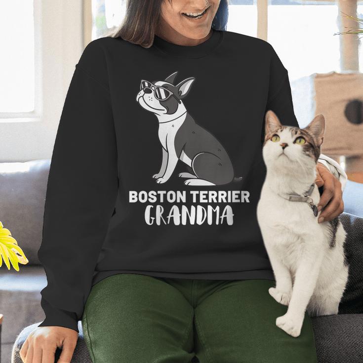 Boston Terrier Dog Owner Grandma Women Crewneck Sweatshirt, gift for family, gift for coworker