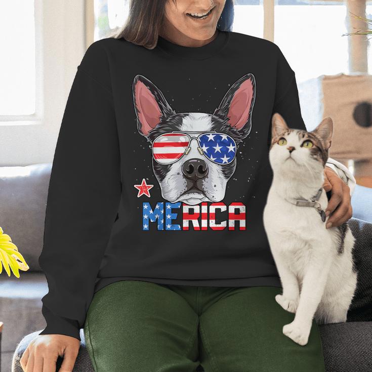 Boston Terrier Merica 4th Of July T Shirt Men Boys Dog Puppy Women Crewneck Sweatshirt, Boston Terrier 4th Of July Sweatshirts, gift for family, gift for coworker