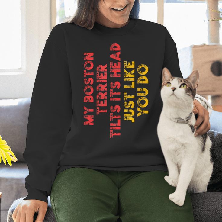Boston Terrier Mom Dad Dog Lover Owner Women Men Women Crewneck Sweatshirt, Boston Terrier Mom Sweatshirts, Boston Terrier Dad Sweatshirts, gift for family, gift for coworker