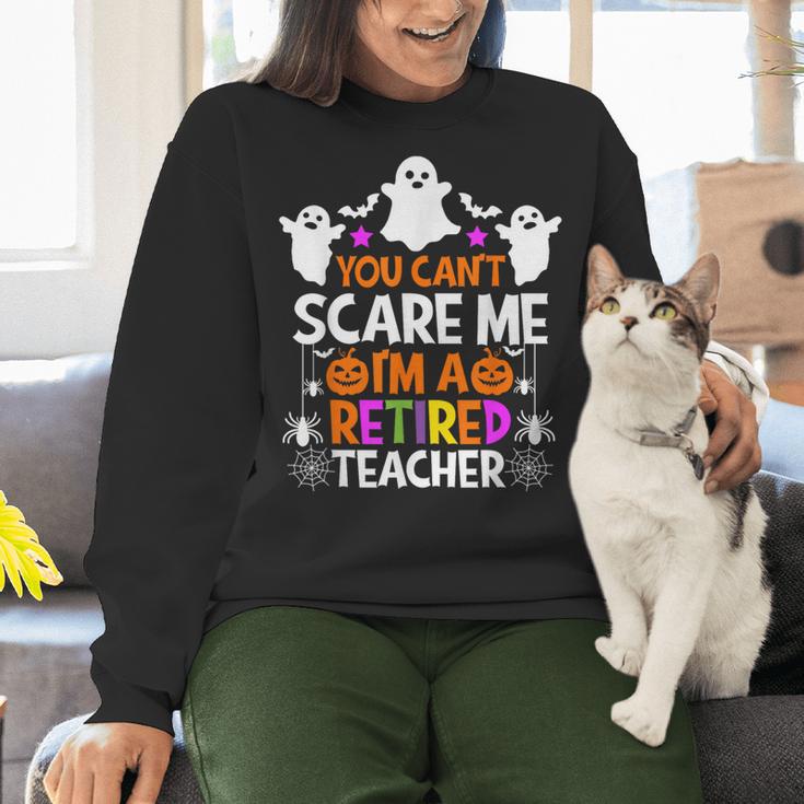You Can't Scare Me I'm A Retired Teacher Shirt Halloween Women Crewneck Sweatshirt, gift for family, gift for coworker You Can't Scare Me I'm A Retired Teacher Shirt Halloween Women Crewneck Sweatshirt, gift for family, gift for coworker