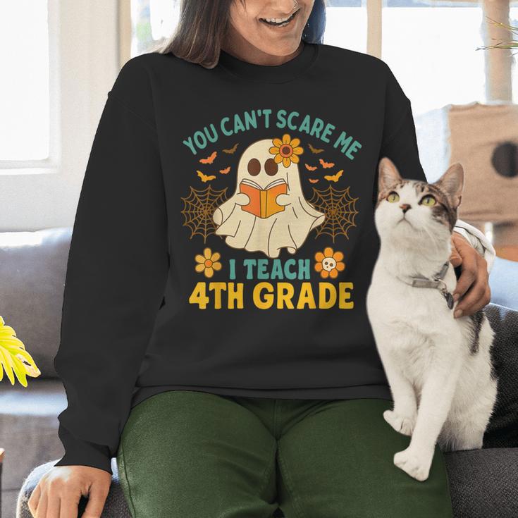 You Can't Scare Me I Teach 4th Grade Halloween Teacher Ghost Women Crewneck Sweatshirt, 4th Grade Teacher Sweatshirts, gift for family, gift for coworker You Can't Scare Me I Teach 4th Grade Halloween Teacher Ghost Women Crewneck Sweatshirt, 4th Grade Teacher Sweatshirts, gift for family, gift for coworker