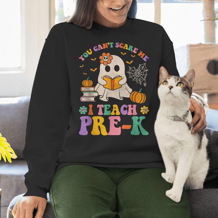 You Can't Scare Me I Teach Pre-k Teacher Halloween Ghost Men Women Kids Women Crewneck Sweatshirt, gift for family, gift for coworker