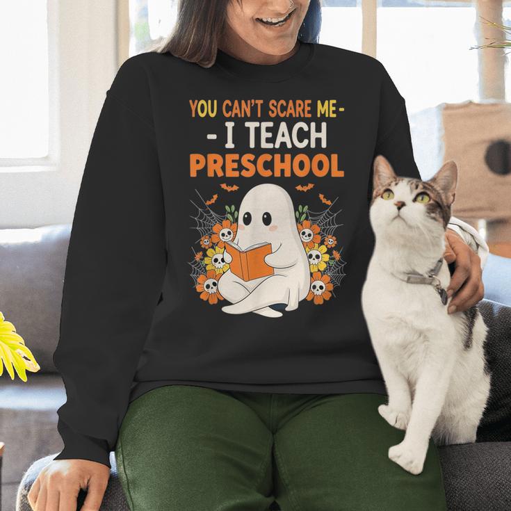 You Cant Scare Me I Teach Preschool Halloween Teacher Women Crewneck Sweatshirt, gift for family, gift for coworker You Cant Scare Me I Teach Preschool Halloween Teacher Women Crewneck Sweatshirt, gift for family, gift for coworker