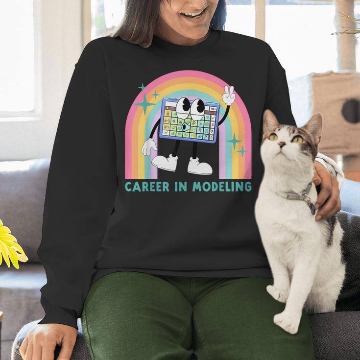 Career In Modeling AAC Teacher SLP SPED Communication Autism Women Crewneck Sweatshirt, gift for family, gift for coworker Career In Modeling AAC Teacher SLP SPED Communication Autism Women Crewneck Sweatshirt, gift for family, gift for coworker