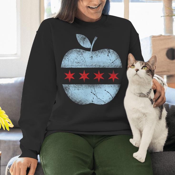 Chicago Flag Teacher School Cute Women Crewneck Sweatshirt, gift for family, gift for coworker