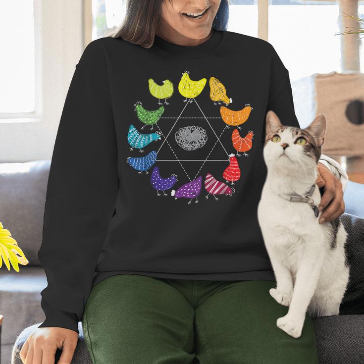 Chicken Themed Color Wheel Educational Art Teacher Artist Men Women Girls Kids Women Crewneck Sweatshirt, gift for family, gift for coworker Chicken Themed Color Wheel Educational Art Teacher Artist Men Women Girls Kids Women Crewneck Sweatshirt, gift for family, gift for coworker