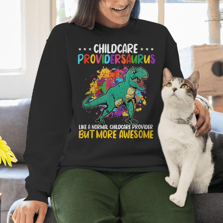 Childcare Providersaurus Daycare Teachers Women Crewneck Sweatshirt, gift for family, gift for coworker