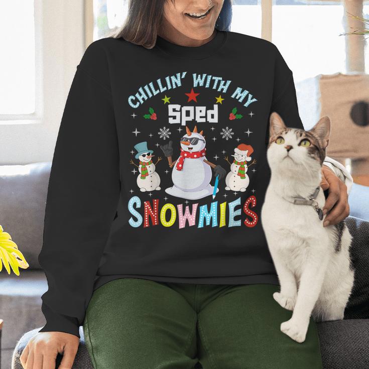 Chillin With My Sped Snowmies Teacher Student Christmas Women Crewneck Sweatshirt, gift for family, gift for coworker Chillin With My Sped Snowmies Teacher Student Christmas Women Crewneck Sweatshirt, gift for family, gift for coworker