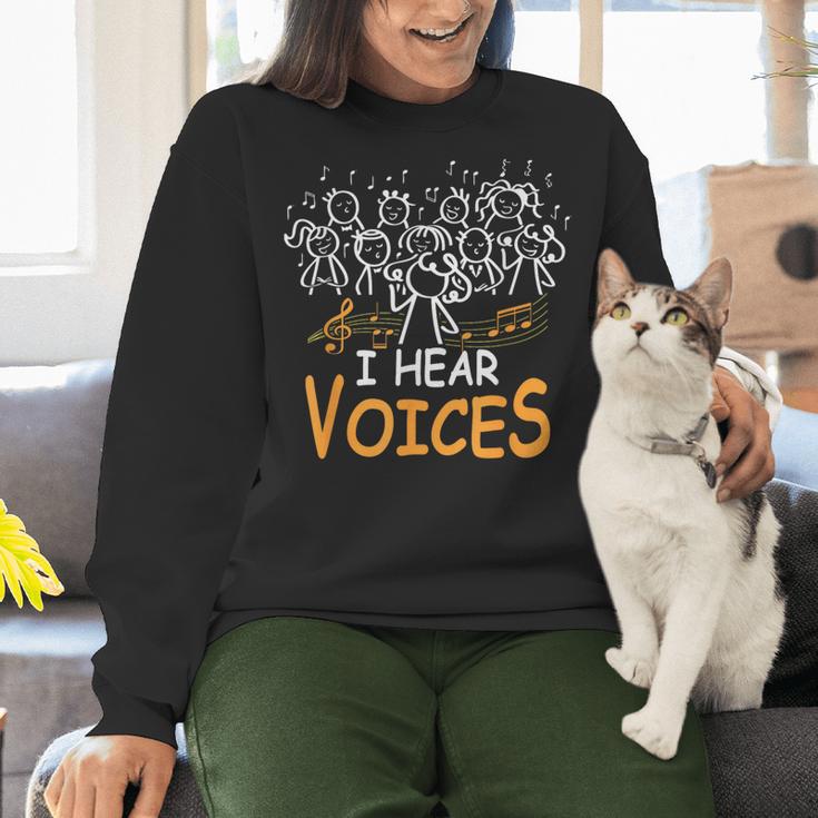 Choir Teacher I Hear Voices Chorister Church Choral Music Women Crewneck Sweatshirt, gift for family, gift for coworker