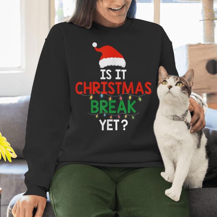 Is It Christmas Break Yet Teacher Xmas Winter Saying Women Crewneck Sweatshirt, gift for family, gift for coworker Is It Christmas Break Yet Teacher Xmas Winter Saying Women Crewneck Sweatshirt, gift for family, gift for coworker