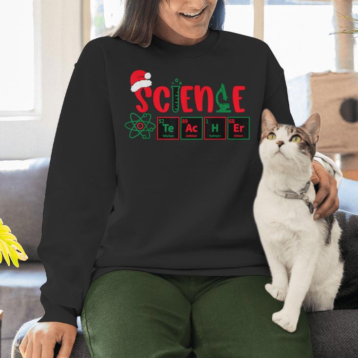 Christmas Science Teacher Santa Educator Chemical Elements Women Crewneck Sweatshirt, Science Teacher Sweatshirts, gift for family, gift for coworker