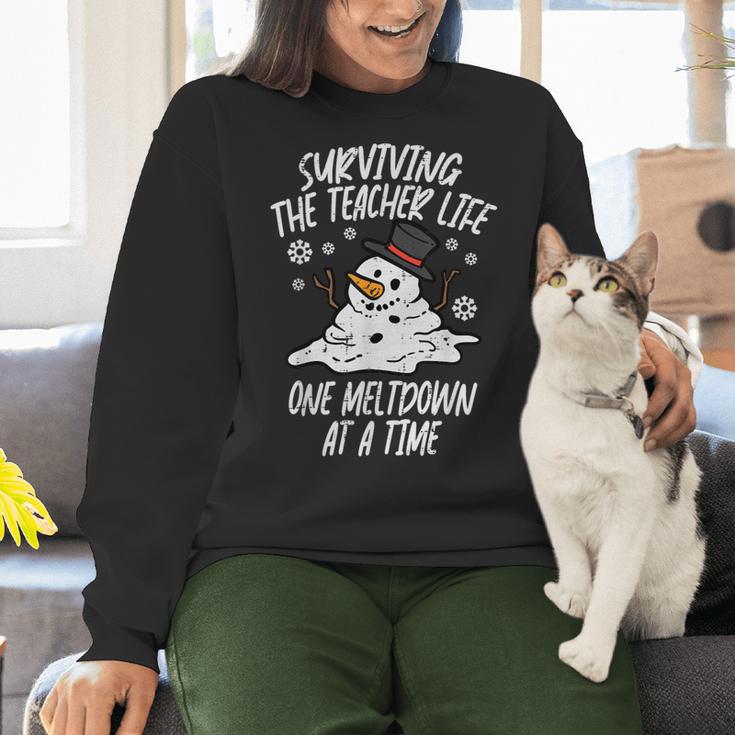 Christmas Surviving Teacher Life Meltdown Xmas Women Men Women Crewneck Sweatshirt, gift for family, gift for coworker Christmas Surviving Teacher Life Meltdown Xmas Women Men Women Crewneck Sweatshirt, gift for family, gift for coworker