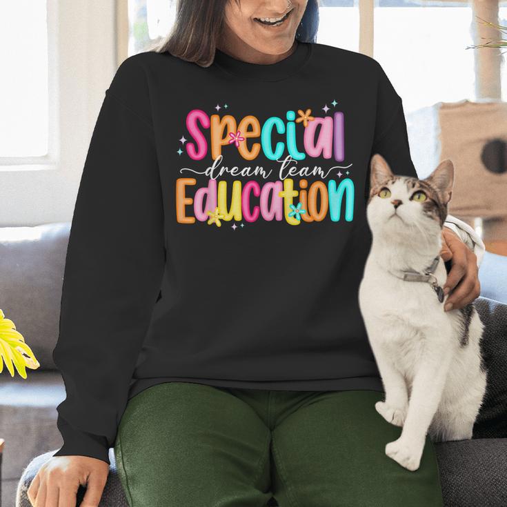 Color Special Education Squad Groovy Dream Team SPED Teacher Women Crewneck Sweatshirt, Groovy Teacher Sweatshirts, gift for family, gift for coworker