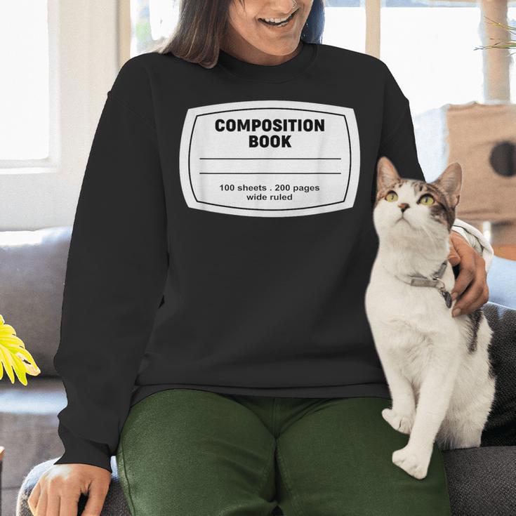 Composition Notebook Halloween Costume Teacher Student Women Crewneck Sweatshirt, gift for family, gift for coworker Composition Notebook Halloween Costume Teacher Student Women Crewneck Sweatshirt, gift for family, gift for coworker