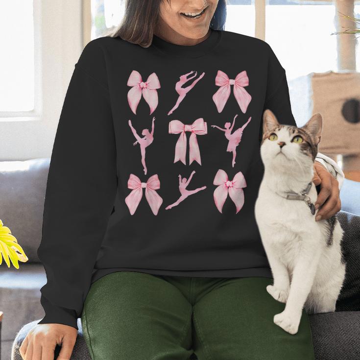 Coquette Bow Ballet Dance Teacher Coquette Women Dancing Women Crewneck Sweatshirt, gift for family, gift for coworker
