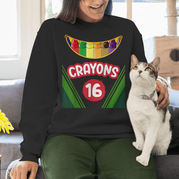 Crayon Box Fun Teacher Student Crayon Squad Halloween 2023 Women Crewneck Sweatshirt, gift for family, gift for coworker