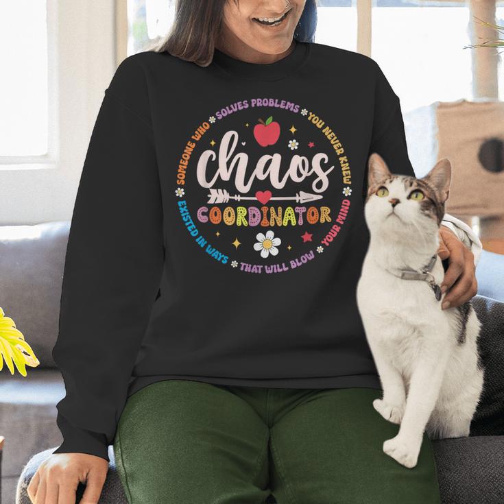 Cute Chaos Coordinator Teacher First Day Of School Women Crewneck Sweatshirt, gift for family, gift for coworker Cute Chaos Coordinator Teacher First Day Of School Women Crewneck Sweatshirt, gift for family, gift for coworker
