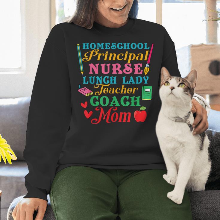 Cute Principal Nurse Lunch Lady Teacher Coach Homeschool Mom Women Crewneck Sweatshirt, gift for family, gift for coworker