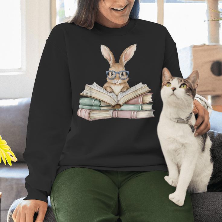 Cute Reading Bunny Glasses Books Bookworm Reader Teacher Women Crewneck Sweatshirt, gift for family, gift for coworker Cute Reading Bunny Glasses Books Bookworm Reader Teacher Women Crewneck Sweatshirt, gift for family, gift for coworker