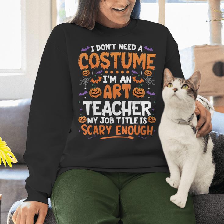I Don't Need a Costume I'm An Art Teacher Retro Halloween Women Crewneck Sweatshirt, gift for family, gift for coworker