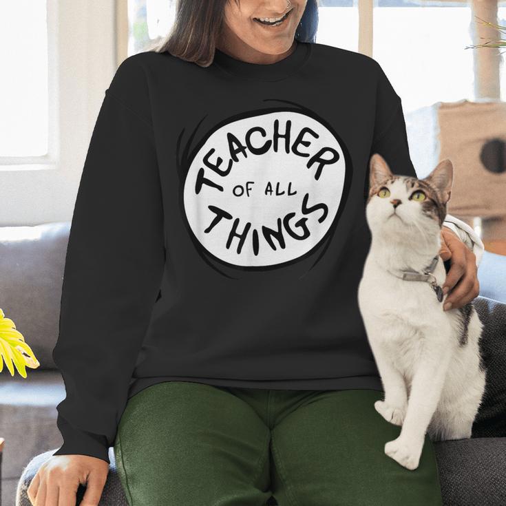 Dr Seuss Teacher Of All Things Red Emblem Women Crewneck Sweatshirt, gift for family, gift for coworker
