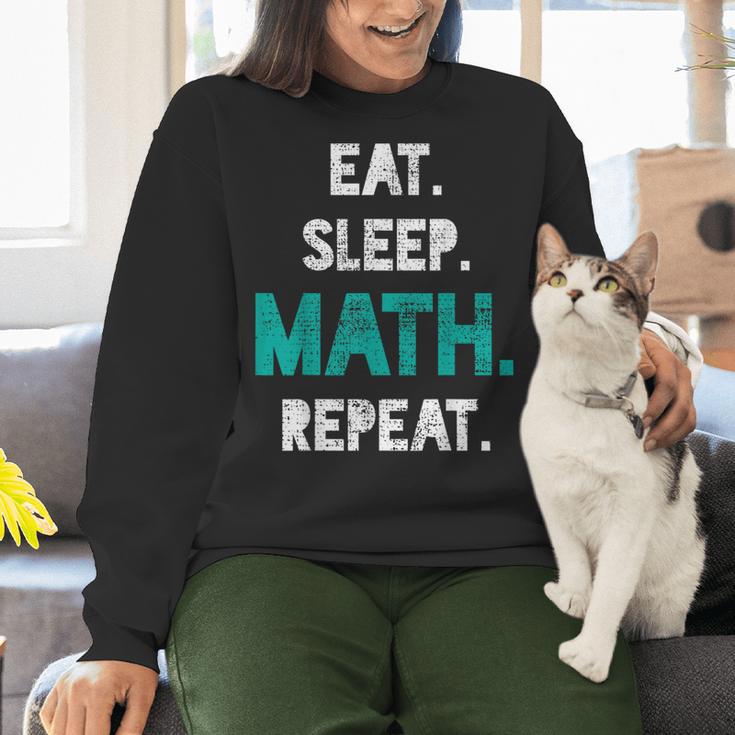 Eat Sleep Math Repeat Math Teacher Men Women Girls Kids Women Crewneck Sweatshirt, gift for family, gift for coworker