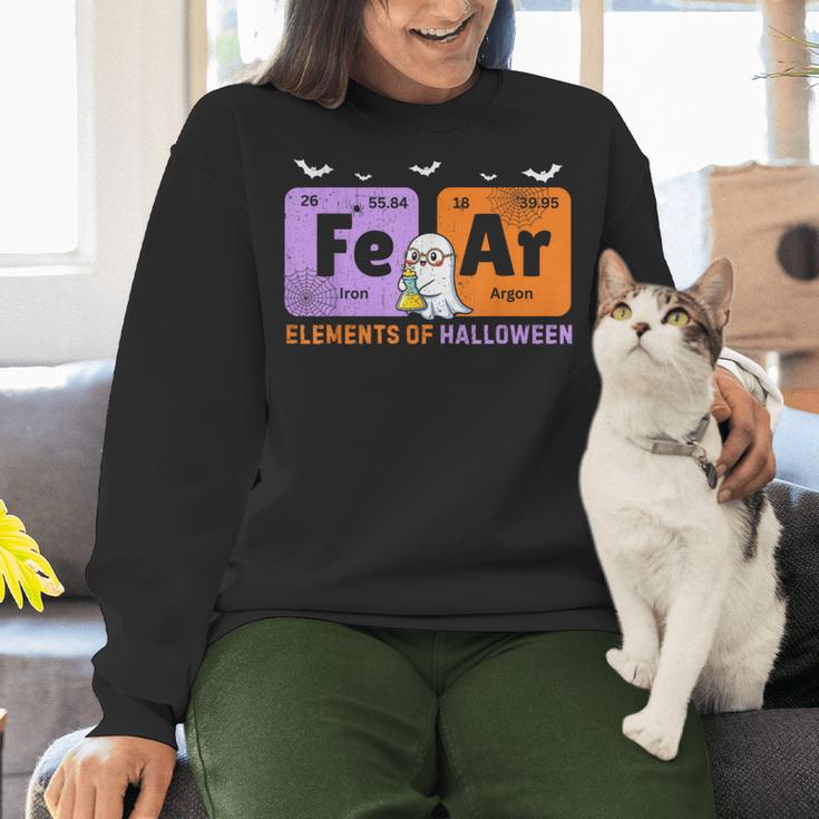 Elements Of Halloween Fear Periodically Chemistry Teacher Women Crewneck Sweatshirt, gift for family, gift for coworker Elements Of Halloween Fear Periodically Chemistry Teacher Women Crewneck Sweatshirt, gift for family, gift for coworker