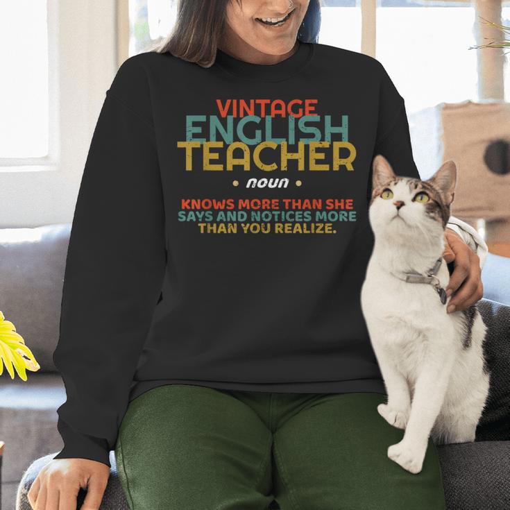 ENGLISH TEACHER Definition Vintage Tee T-Shirt Women Crewneck Sweatshirt, English Teacher Sweatshirts, gift for family, gift for coworker