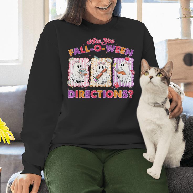 Are You Fall-O-Ween Directions Halloween Teacher Ghost Women Crewneck Sweatshirt, gift for family, gift for coworker Are You Fall-O-Ween Directions Halloween Teacher Ghost Women Crewneck Sweatshirt, gift for family, gift for coworker