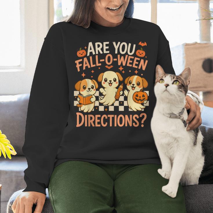 Are You Fall O Ween Directions Teacher Halloween Dog Ghost Women Crewneck Sweatshirt, gift for family, gift for coworker Are You Fall O Ween Directions Teacher Halloween Dog Ghost Women Crewneck Sweatshirt, gift for family, gift for coworker
