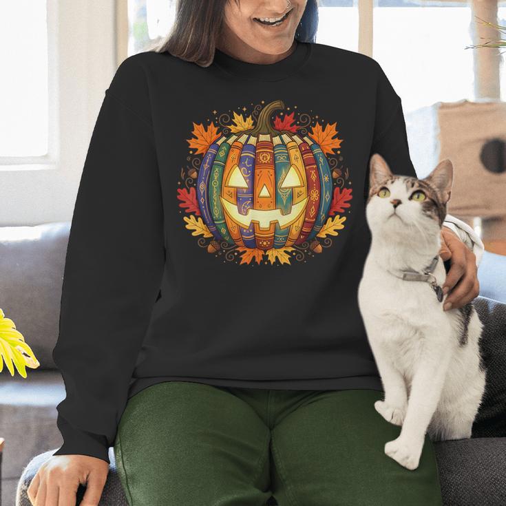 Fall Pumpkin Book Lover Spooky Librarian Teacher Halloween Women Crewneck Sweatshirt, gift for family, gift for coworker Fall Pumpkin Book Lover Spooky Librarian Teacher Halloween Women Crewneck Sweatshirt, gift for family, gift for coworker