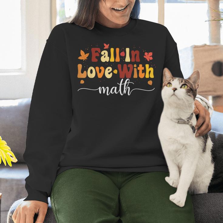 Fall Teacher Fall In Love With Math Math Thanksgiving Women Crewneck Sweatshirt, gift for family, gift for coworker Fall Teacher Fall In Love With Math Math Thanksgiving Women Crewneck Sweatshirt, gift for family, gift for coworker