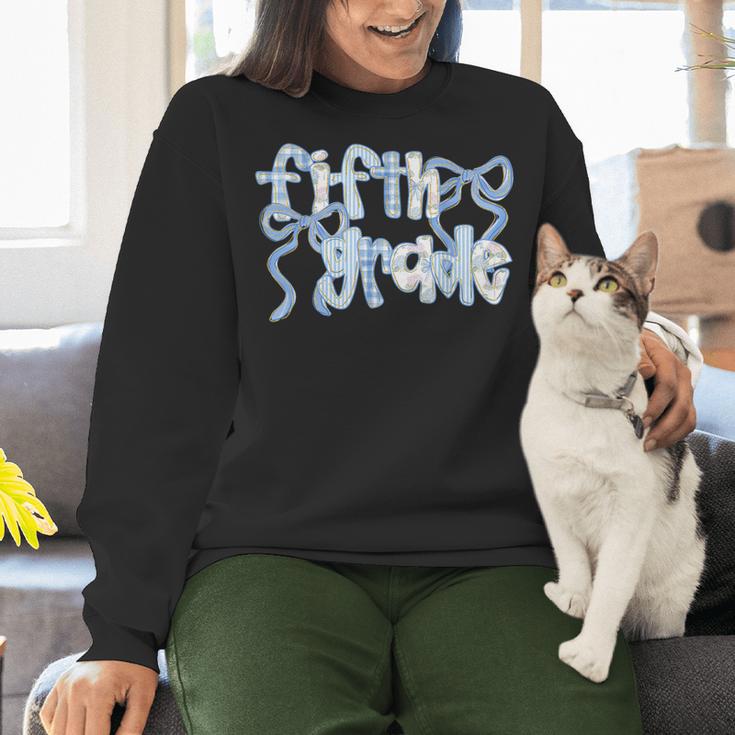 Fifth Grade Team Coquette Bow 5th Grade Teacher Girl Kid Women Crewneck Sweatshirt, gift for family, gift for coworker