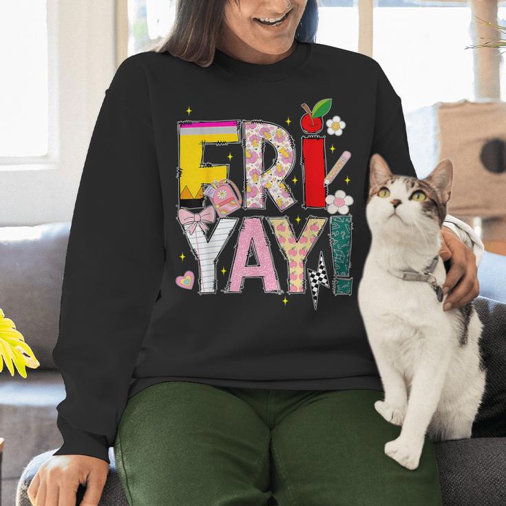 Fri-Yay Happy Friday Lovers Teacher Weekend Women Women Crewneck Sweatshirt, gift for family, gift for coworker Fri-Yay Happy Friday Lovers Teacher Weekend Women Women Crewneck Sweatshirt, gift for family, gift for coworker