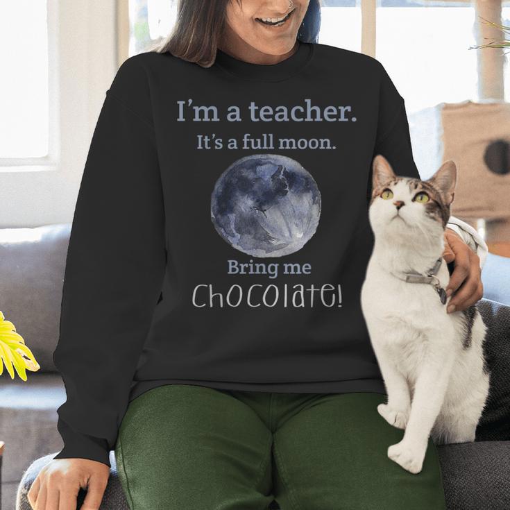 Full Moon Teacher Humor For Men Women Girls Kids Women Crewneck Sweatshirt, gift for family, gift for coworker