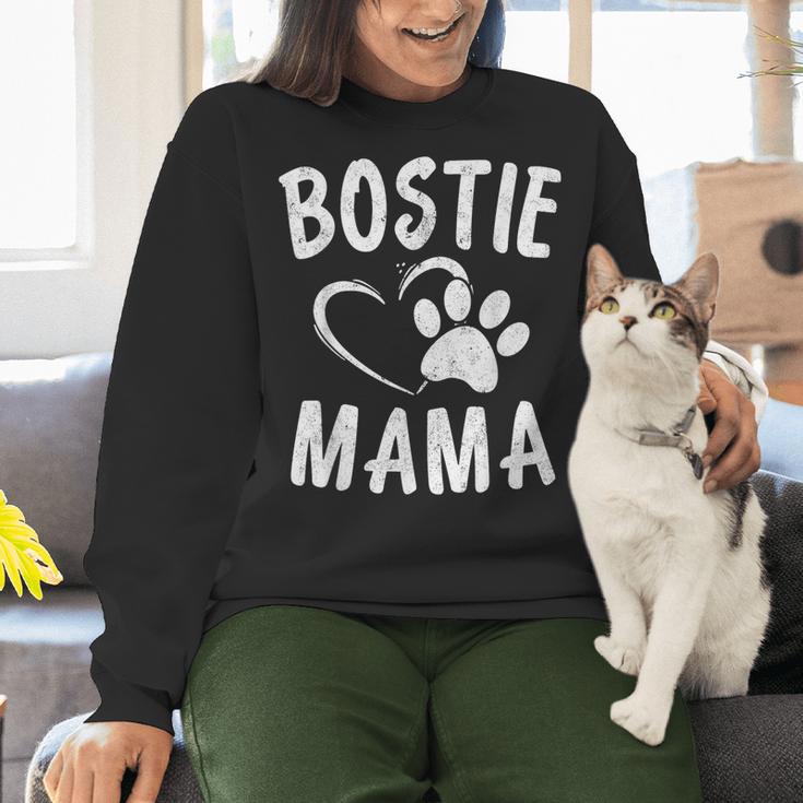 Fun Bostie Mama Dog Lover Apparel Boston Terrier Mom Women Crewneck Sweatshirt, Boston Terrier Mom Sweatshirts, gift for family, gift for coworker