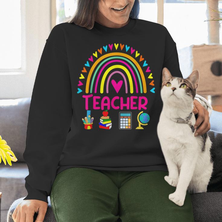 Future Kids Career Teacher Rainbow Boy Girl Graduations Women Crewneck Sweatshirt, Future Teacher Sweatshirts, gift for family, gift for coworker