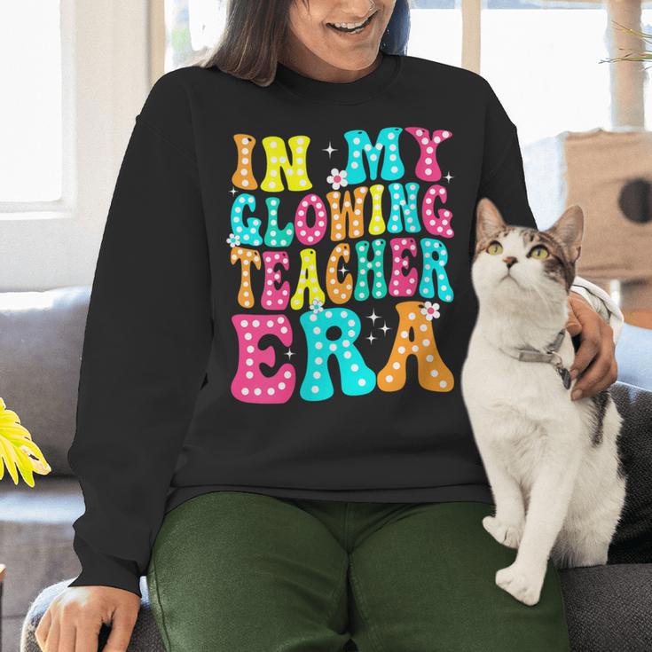 In My Glowing Teacher Era Groovy Colorful Bright Women Crewneck Sweatshirt, Groovy Teacher Sweatshirts, gift for family, gift for coworker In My Glowing Teacher Era Groovy Colorful Bright Women Crewneck Sweatshirt, Groovy Teacher Sweatshirts, gift for family, gift for coworker