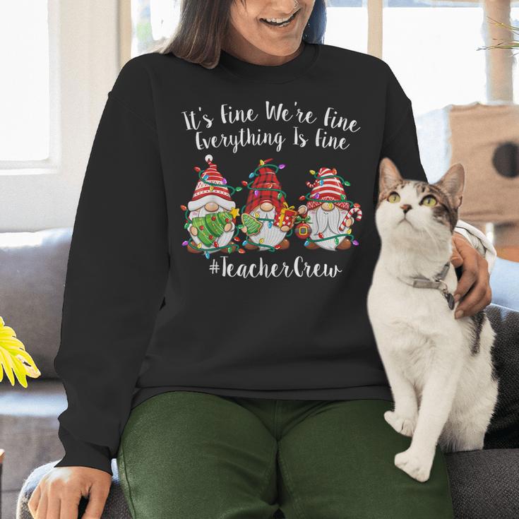 Gnome It's Fine I'm Fine Everything Is Fine Teacher Xmas Women Crewneck Sweatshirt, gift for family, gift for coworker Gnome It's Fine I'm Fine Everything Is Fine Teacher Xmas Women Crewneck Sweatshirt, gift for family, gift for coworker
