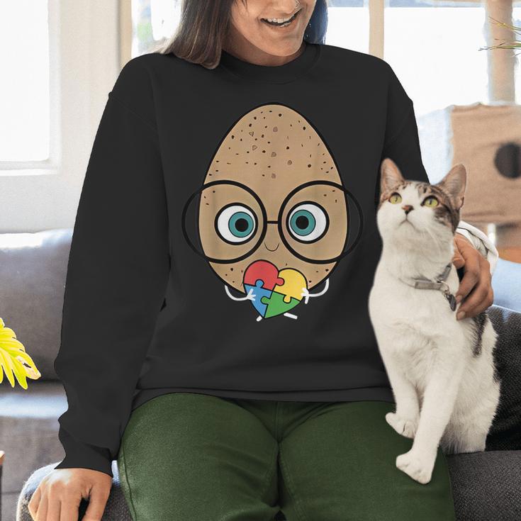 The Good Egg Teacher Halloween Costume Food Group Cute Women Crewneck Sweatshirt, gift for family, gift for coworker