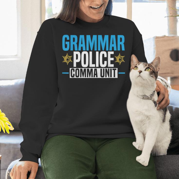 Grammar Police Comma Unit English Teacher Grammar Teacher For Men Women Women Crewneck Sweatshirt, English Teacher Sweatshirts, gift for family, gift for coworker